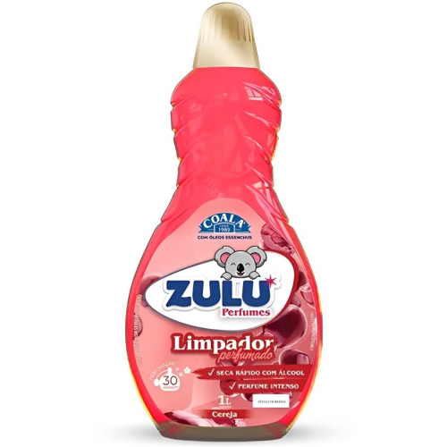 LIMPADOR PERFUMADO COALA ZULU 1 LITRO CEREJA - CX COM 12 UN
