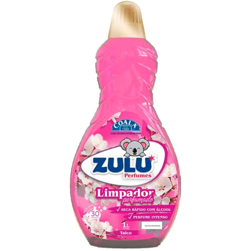 LIMPADOR PERFUMADO COALA ZULU 1 LITRO TALCO - CX COM 12 UN
