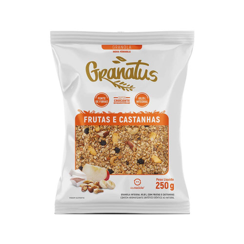 GRANOLA GRANATUS 250GR FRUTAS E CASTANHAS - CX COM 12 PC