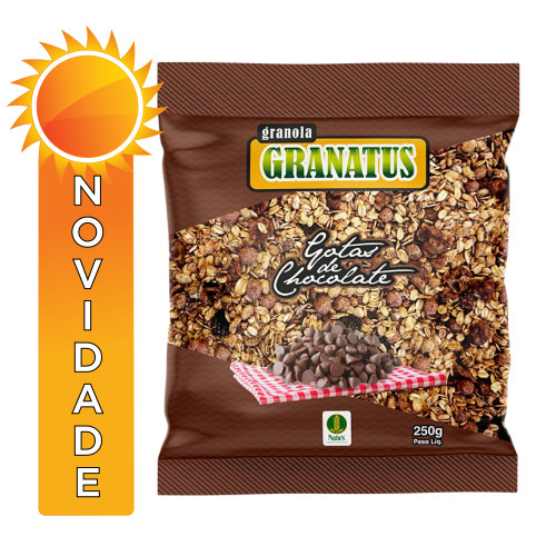 GRANOLA GRANATUS 250GR GOTAS DE CHOCOLATE - CX COM 12 PC