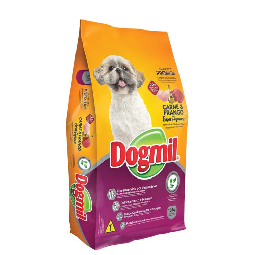 RAÇÃO DOGMIL RAÇAS PEQUENAS 10,1 KILOS SABOR CARNE E FRANGO - UNIDADE