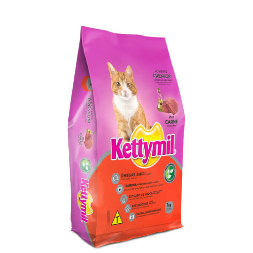 RAÇÃO KETTYMIL PLUS 1 KILO SABOR CARNE - UNIDADE