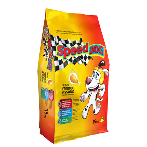 RAÇÃO SPEED DOG ADULTOS 15 KILOS SABOR FRANGO ASSADO - UNIDADE