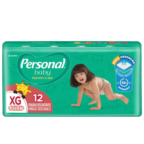 FRALDA PERSONAL SOFT PROTECT & SEC JUMBINHO C/ 12UN EXTRA GRANDE XG - FD COM 12 PC
