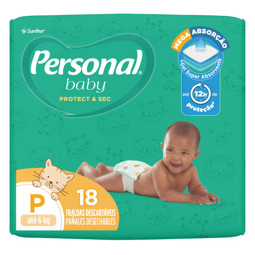 FRALDA PERSONAL SOFT PROTECT & SEC JUMBINHO C/ 18UN TAMANHO P - FD COM 12 PC