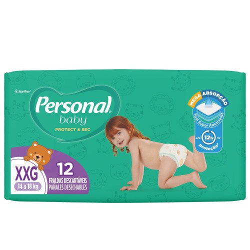 FRALDA PERSONAL SOFT PROTECT & SEC JUMBINHO C/ 12UN SUPER EXTRA GRANDE XXG - FD COM 12 PC