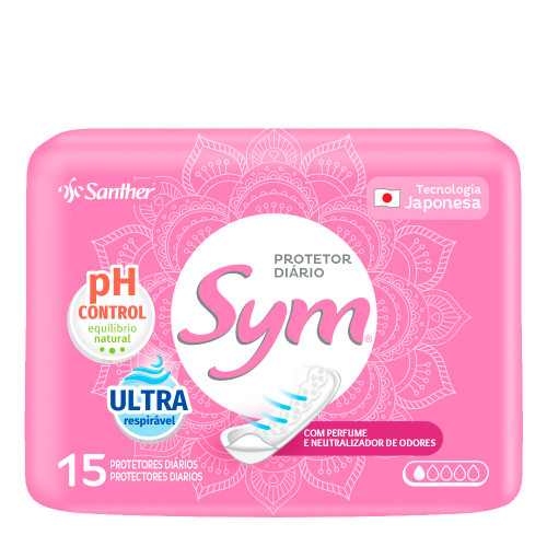 ABSORVENTE SYM PROTETOR DIÁRIO C/ 15UN PERFUMADO - PC COM 4 UN