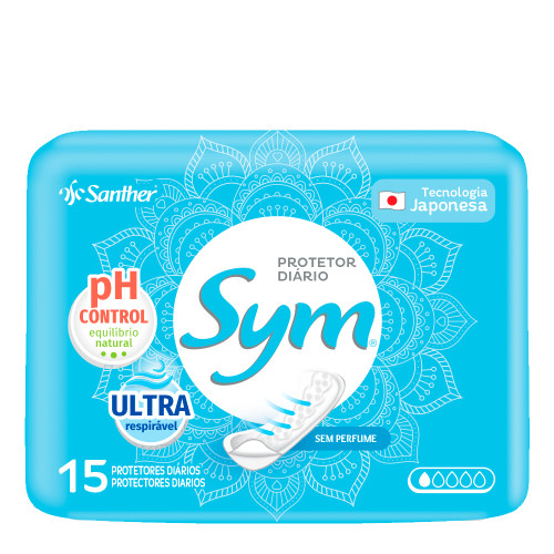 ABSORVENTE SYM PROTETOR DIÁRIO C/ 15UN NEUTRO - PC COM 4 UN