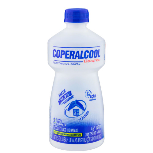 ÁLCOOL COPERALCOOL 46º GRAUS CLÁSSICO 500ML - CX COM 12 UN