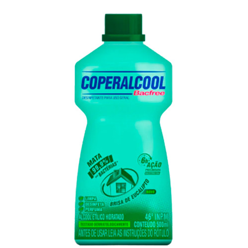 ÁLCOOL COPERALCOOL 46º GRAUS 500ML EUCALIPTO - CX COM 12 UN