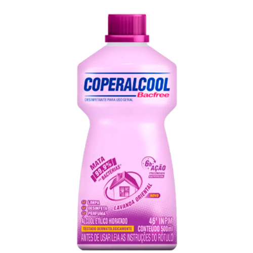 ÁLCOOL COPERALCOOL 46º GRAUS 500ML LAVANDA ORIENTAL - CX COM 12 UN
