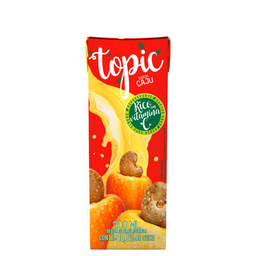 SUCO TOPIC 200ML CAJU - CX COM 27 UN
