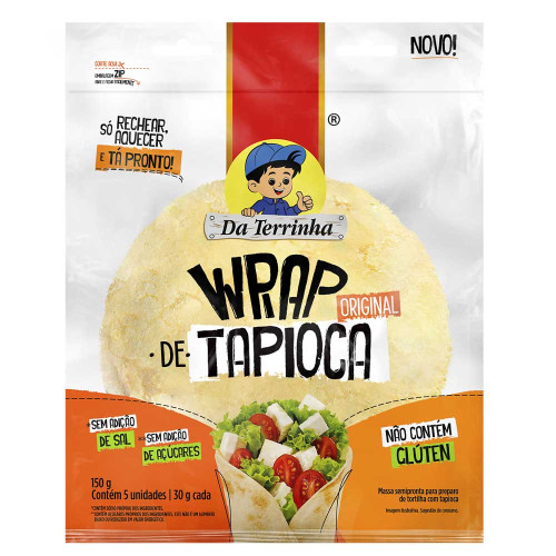 WRAP DE TAPIOCA DA TERRINHA 150GR C/ 5UN ORIGINAL - CX COM 12 PC