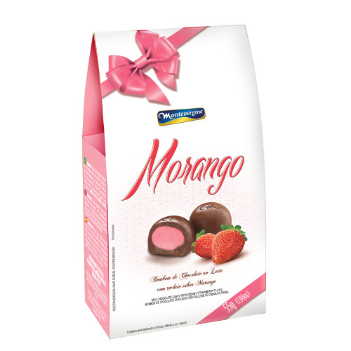 BOMBOM RECHEADO MONTEVÉRGINE 55GR MORANGO - CX COM 24 UN
