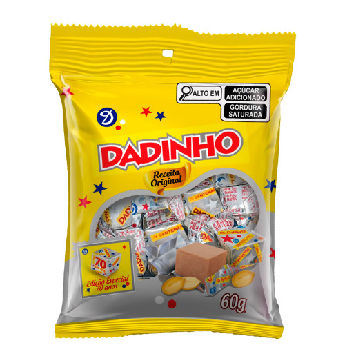 BALA DADINHO SACHÊ 60GR TRADICIONAL - PC COM 10 UN