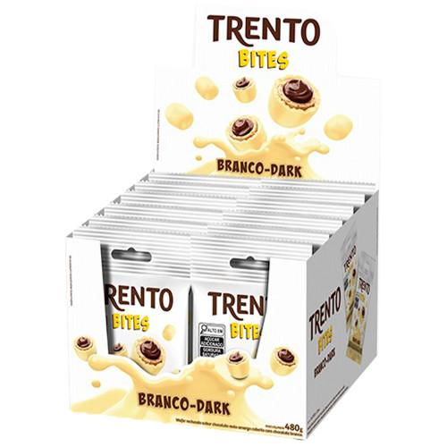 CHOCOLATE TRENTO PECCIN BITES 40GR BRANCO DARK - DP COM 12 UN