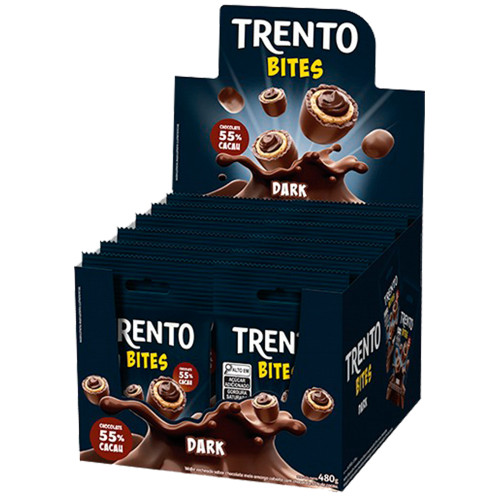 CHOCOLATE TRENTO PECCIN BITES 40GR DARK - DP COM 12 UN