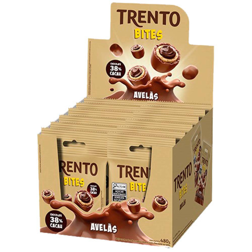 CHOCOLATE TRENTO PECCIN BITES 40GR AVELÃS - DP COM 12 UN