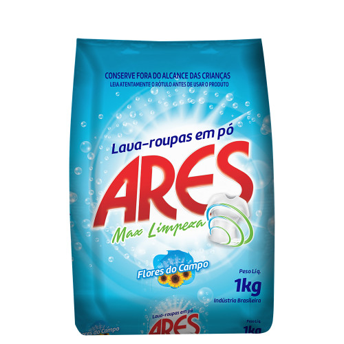 LAVA ROUPAS EM PÓ ARES 1 KILO FLORES DO CAMPO - CX COM 10 UN