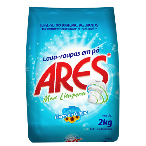 LAVA ROUPAS EM PÓ ARES 2 KILOS FLORES DO CAMPO - CX COM 5 UN