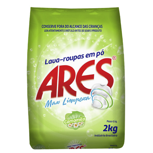 LAVA ROUPAS EM PÓ ARES 2 KILOS CAMOMILA - CX COM 5 UN