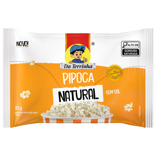 PIPOCA PARA MICRO-ONDAS NATURAL DA TERRINHA 85GR  - CX COM 24 UN
