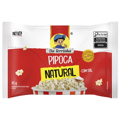 PIPOCA PARA MICRO-ONDAS COM SAL DA TERRINHA 85GR NATURAL  - CX COM 24 UN