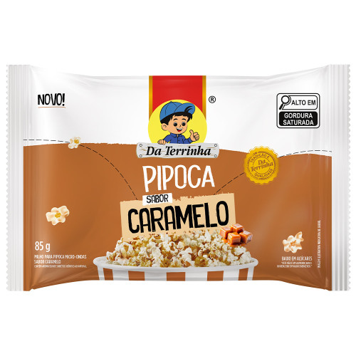 PIPOCA PARA MICRO-ONDAS CARAMELO  DA TERRINHA 85GR - CX COM 24 UN