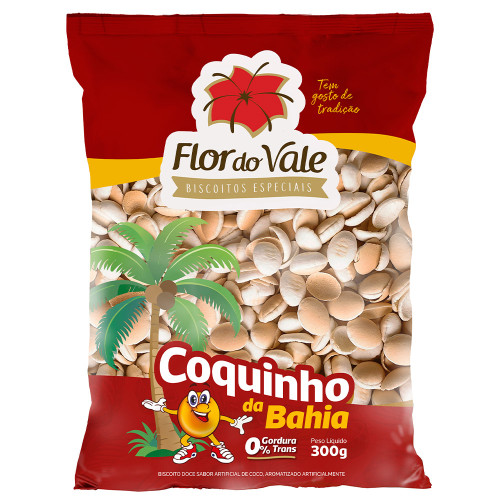 BISCOITO FLOR DO VALE 300GR COQUINHO DA BAHIA - CX COM 10 PC
