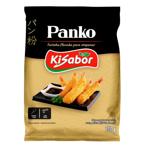 FARINHA FLOCADA PARA EMPANAR KISABOR 200GR PANKO - CX COM 12 PC