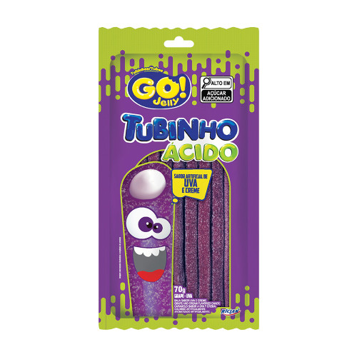 TUBES TUBINHO ÁCIDO GO JELLY 70GR UVA CÍTRICA - CX COM 12 UN