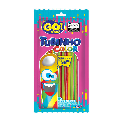 TUBES TUBINHO COLOR GO JELLY 70GR FRUTAS SILVESTRES - CX COM 12 UN