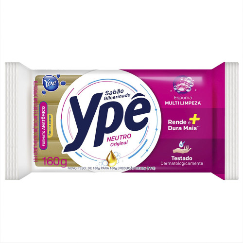 SABÃO EM BARRA YPÊ 160GR UNITÁRIO NEUTRO - CX COM 60 UN