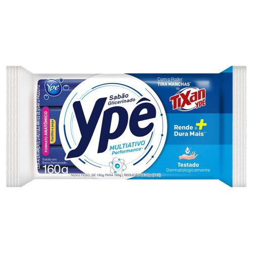 SABÃO EM BARRA YPÊ 160GR UNITÁRIO MULTIATIVO - CX COM 60 UN