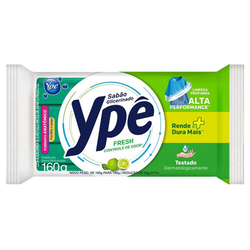 SABÃO EM BARRA YPÊ 160GR UNITÁRIO FRESH - CX COM 60 UN