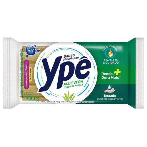 SABÃO EM BARRA YPÊ 160GR UNITÁRIO ALOE VERA - CX COM 60 UN