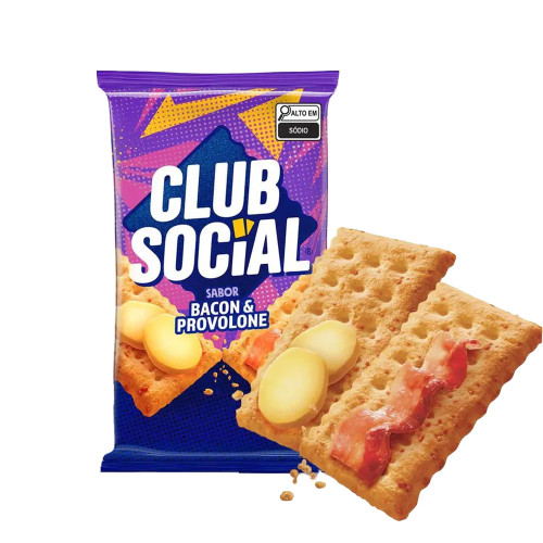 BISCOITO CLUB SOCIAL 141GR BACON E PROVOLONE - CX COM 44 UN