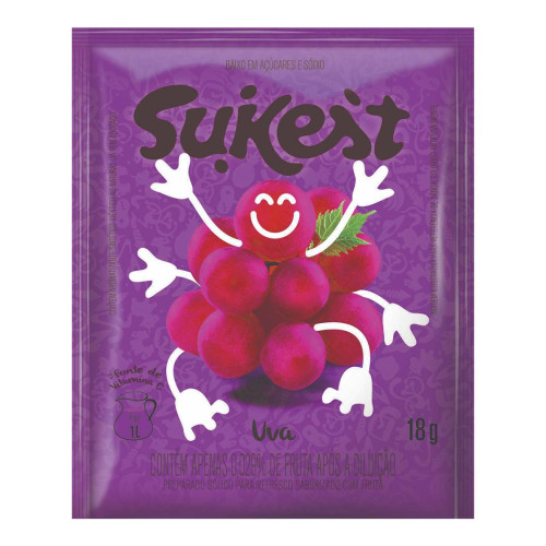 REFRESCO EM PÓ SUKEST 18GR UVA - DP COM 15 UN