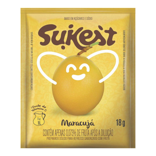 REFRESCO EM PÓ SUKEST 18GR MARACUJÁ - DP COM 15 UN