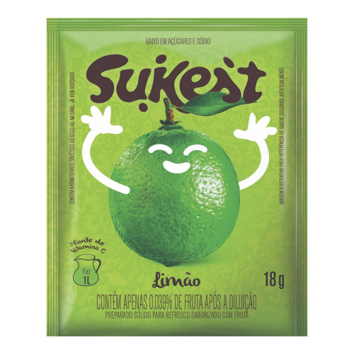 REFRESCO EM PÓ SUKEST 18GR LIMÃO - DP COM 15 UN