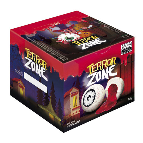 CHICLE SUKEST TERROR ZONE 320GR OLHOS MORANGO - DP COM 40 UN