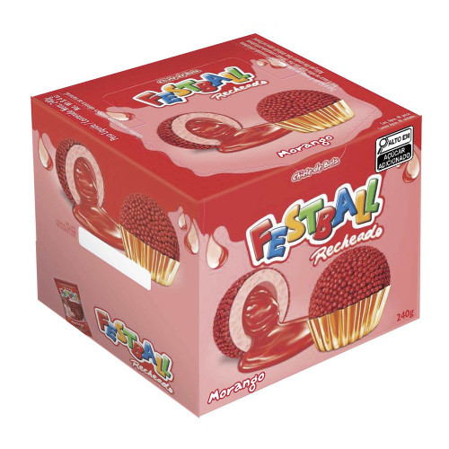 CHICLE SUKEST FESTBALL 240GR MORANGO - DP COM 40 UN