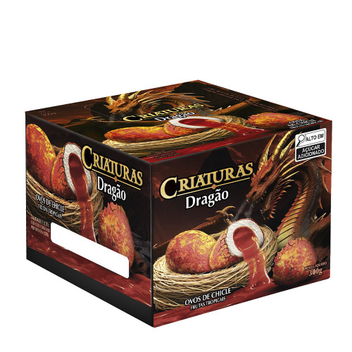 CHICLE SUKEST CRIATURAS 300GR FRUTAS TROPICAIS DRAGÃO - DP COM 40 UN