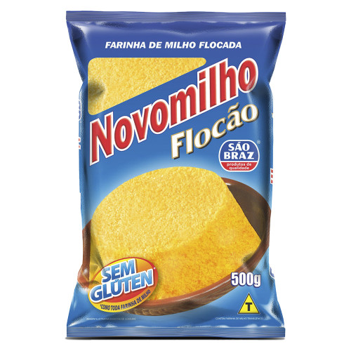 FARINHA DE MILHO FLOCADA NOVOMILHO 500GR FLOCÃO - FD COM 30 PC