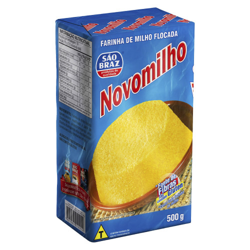 FARINHA DE MILHO FLOCADA NOVOMILHO 500GR PRÉ-COZIDO - FD COM 30 PC