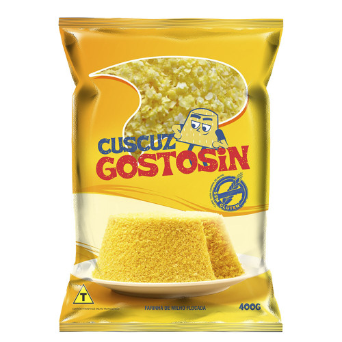 FARINHA DE MILHO FLOCADA GOSTOSIN 400GR CUSCUZ - FD COM 30 PC