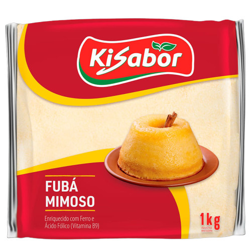 FUBÁ MIMOSO KISABOR 1 KILO - FD COM 12 PC