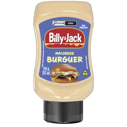 MAIONESE BURGUER BILLY & JACK 355GR - CX COM 12 UN