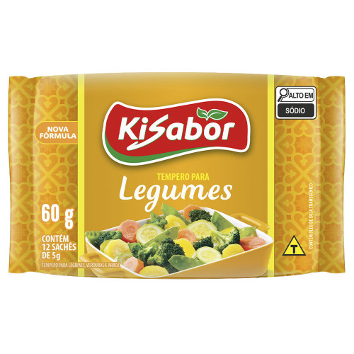 TEMPERO KISABOR 5X12GR LEGUMES - CX COM 30 UN