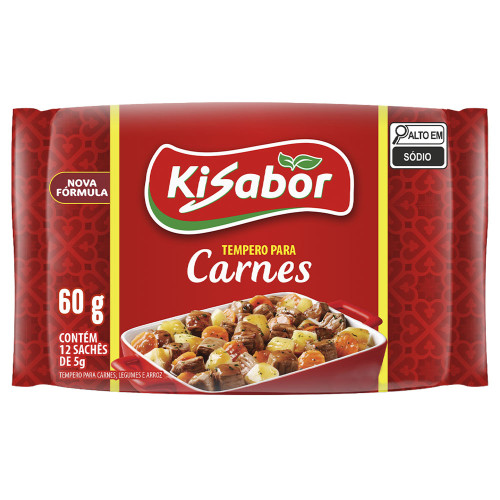 TEMPERO KISABOR 5X12GR CARNE - CX COM 30 UN